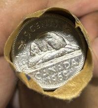 Load image into Gallery viewer, 1950s and 1960s Canada 5cent (Nickels) Coin Roll (40 coins)
