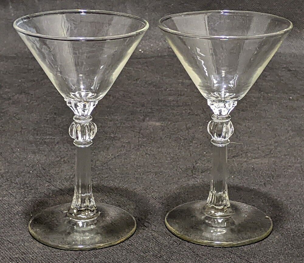 2 Stardust Clear Champagne / Sherbet Glasses by Libby Glass Co.