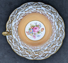 Load image into Gallery viewer, FOLEY Bone China Teacup &amp; Saucer - Orange, Gold &amp; Floral Bouquet
