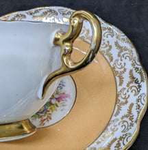 Load image into Gallery viewer, FOLEY Bone China Teacup &amp; Saucer - Orange, Gold &amp; Floral Bouquet
