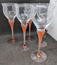 Load image into Gallery viewer, 6 x 1980&#39;s MIKASA Sea Mist Coral Frosted Stemware Crystal Water Goblets
