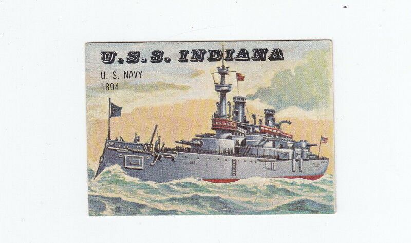 1955 Topps Rails & Sails, U.S.S. Indiana Card # 180, Short Print