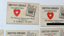 Load image into Gallery viewer, Lot of 1930&#39;s British Consols or Brier Tobacco Cards w/ Heart Backs
