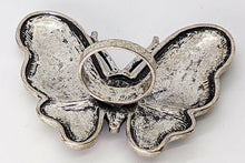 Load image into Gallery viewer, Silver Tone Large Colourful Butterfly Fashion Ring - Size 5 1/4
