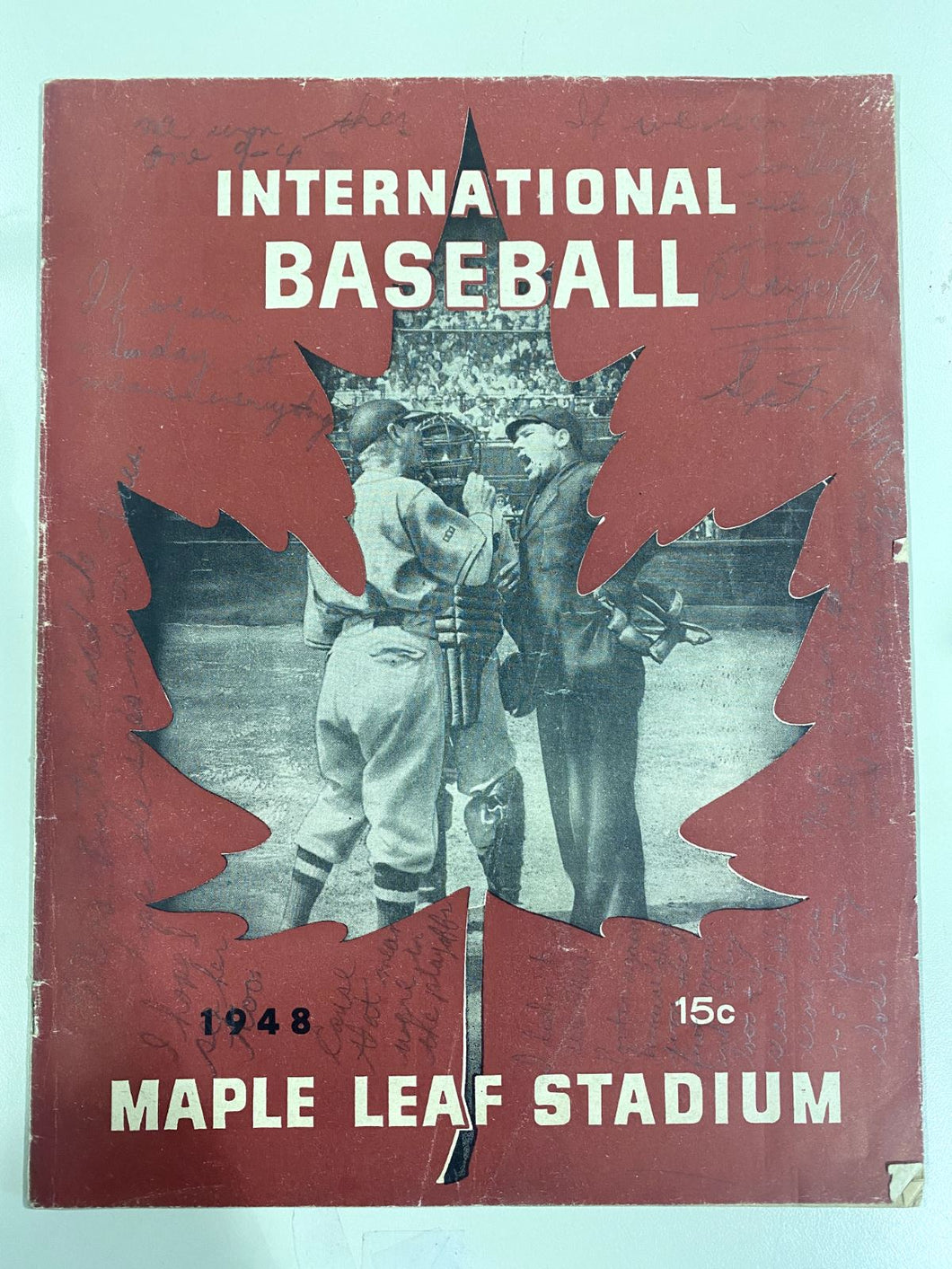 1948 Toronto Maple Leafs International Baseball with Autographs