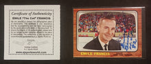 Load image into Gallery viewer, Emile &quot;The Cat&quot; Francis #21 Hockey Card Signed with Certificate of Authenticity
