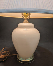 Load image into Gallery viewer, Milk Glass Table Lamp, Chrome Tone Base -- Working!
