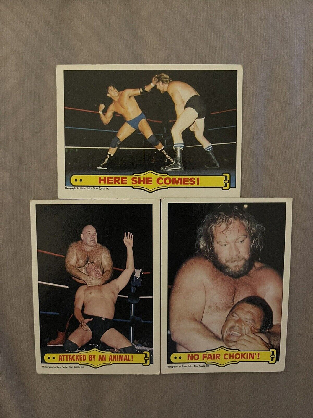 WWF Topps Cards 1985 #28 #36 #37 Ringside Action