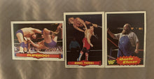 Load image into Gallery viewer, WWF O Pee Chee cards Ringside Action #42,43, Uncle Elmer #44
