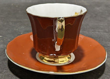 Load image into Gallery viewer, Elizabethan Staffordshire Bone China Tea Cup &amp; Saucer - Maroon &amp; Autumn Flowers
