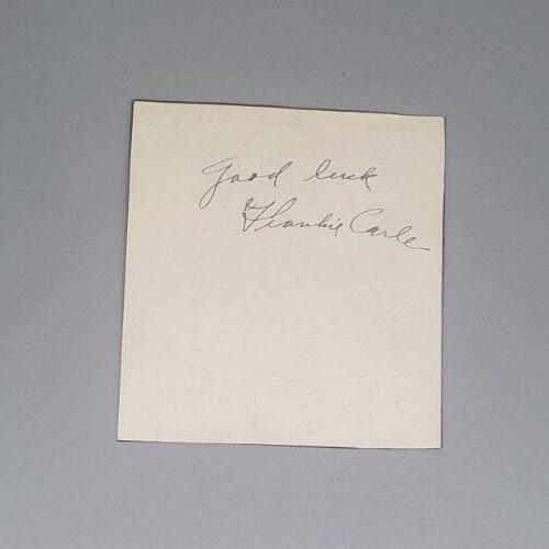 Big Band Frankie Carle Autographed Note