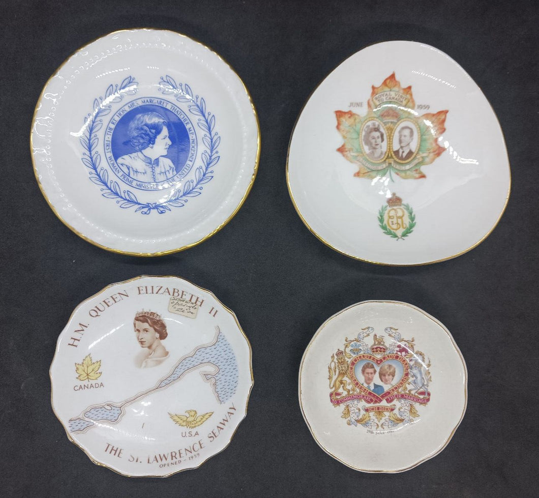 Assorted Set of Bone China Plates, Queen Elizabeth II, Lady Diana Spencer