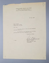 Load image into Gallery viewer, 1948 Military Autographed Letter Glenn O. Barcus Signed
