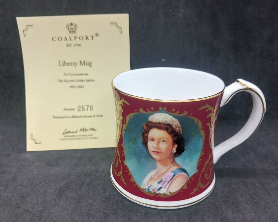 2002 To Commemorate Queen's Golden Jubilee Liberty Coalport Fine Bone China Mug