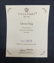 Load image into Gallery viewer, 2002 To Commemorate Queen&#39;s Golden Jubilee Liberty Coalport Fine Bone China Mug
