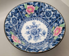 Load image into Gallery viewer, Beautiful Blue Rose Motif Serving Bowl - Maker Unknown
