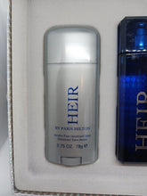 Load image into Gallery viewer, Heir by Paris Hilton for Men 4 Piece set, 2 Spray, 1 Hair &amp; Body Wash, Deodorant
