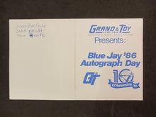 Load image into Gallery viewer, 1986 Blue Jays Autograph Day Card Signed by Jimy Williams Blue Jay Manager
