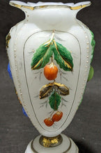 Load image into Gallery viewer, Satin Finish, Hand Coloured Bristol Vase - As Is - 9 1/2&quot; Tall
