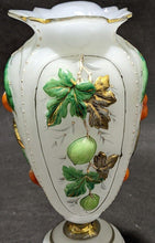 Load image into Gallery viewer, Satin Finish, Hand Coloured Bristol Vase - As Is - 9 1/2&quot; Tall
