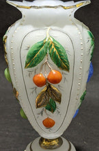 Load image into Gallery viewer, Satin Finish, Hand Coloured Bristol Vase - As Is - 9 1/2&quot; Tall
