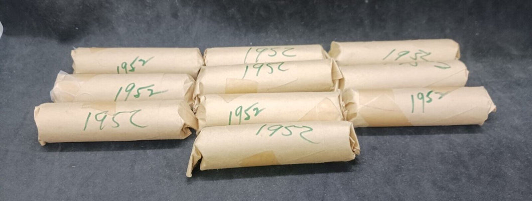 1952 Canadian Nickel Roll (Canada 5 cent) (40 coins per roll) x 10 Rolls Lot A