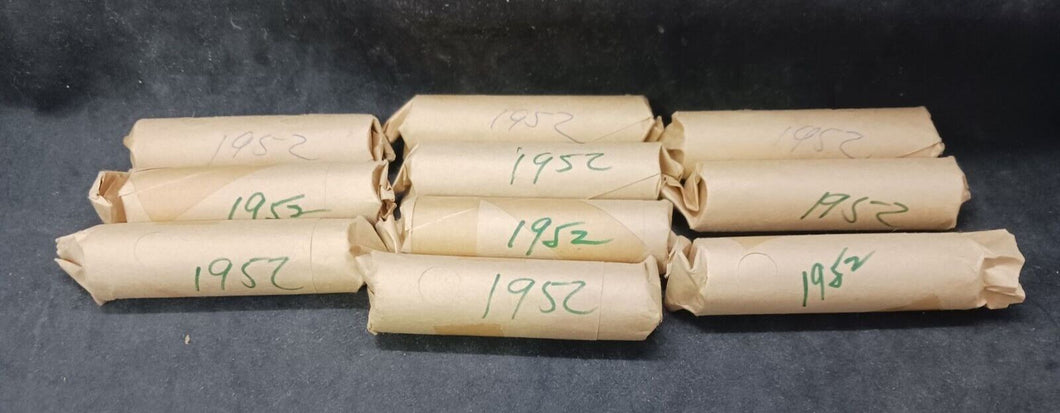 1952 Canadian Nickel Roll (Canada 5 cent) (40 coins per roll) x 10 Rolls Lot C