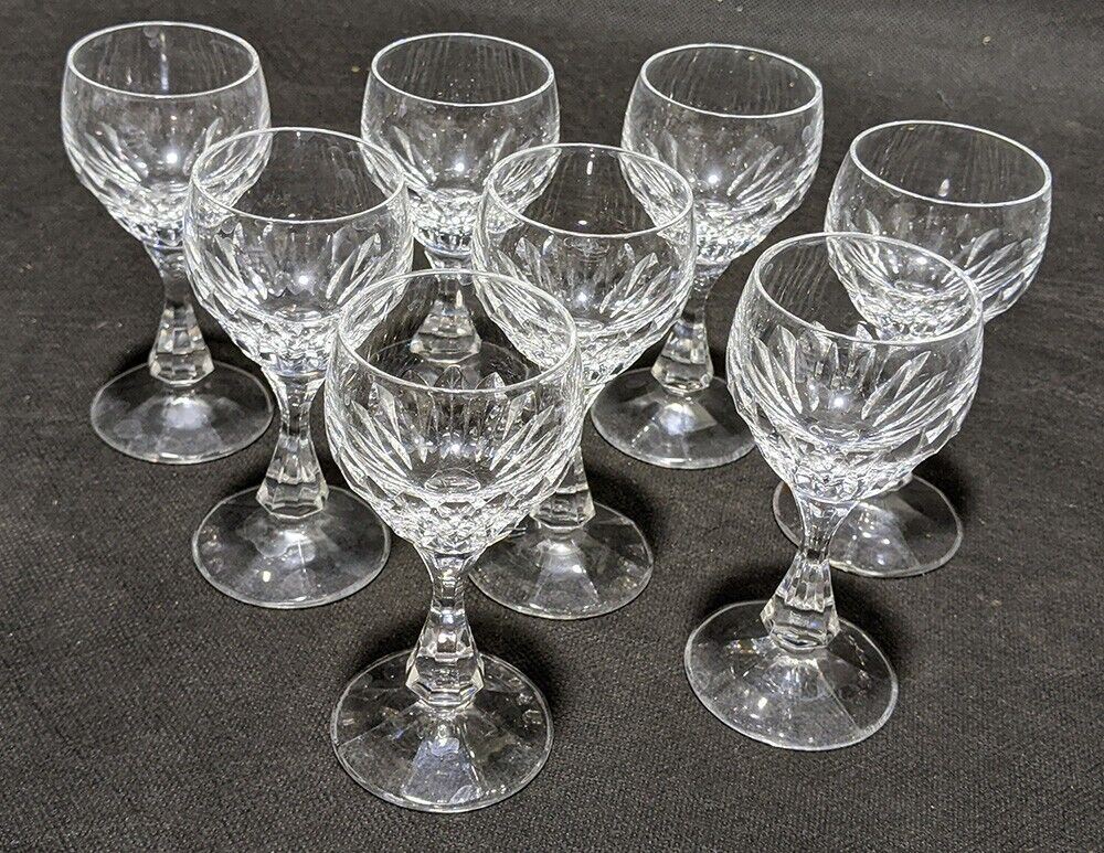 8 Schott-Zwiesel Crystal Cordial Glasses - Volterra Pattern