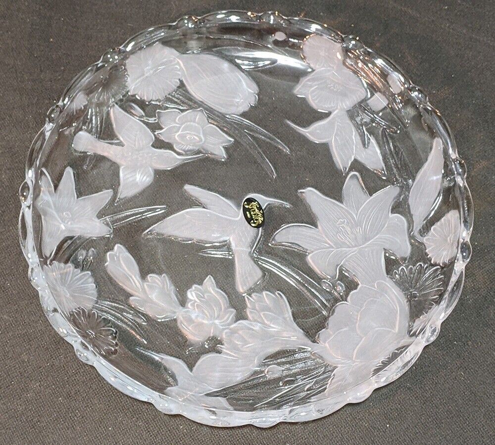 Large Round Glass Platter / Serving Dish - 13