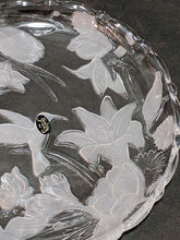 Load image into Gallery viewer, Large Round Glass Platter / Serving Dish - 13&quot; - Hummingbird &amp; Flowers
