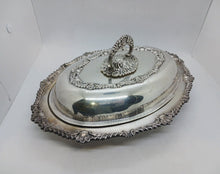 Load image into Gallery viewer, Antique Silver Plated Rideau Plate Entree Dish &amp; Cover
