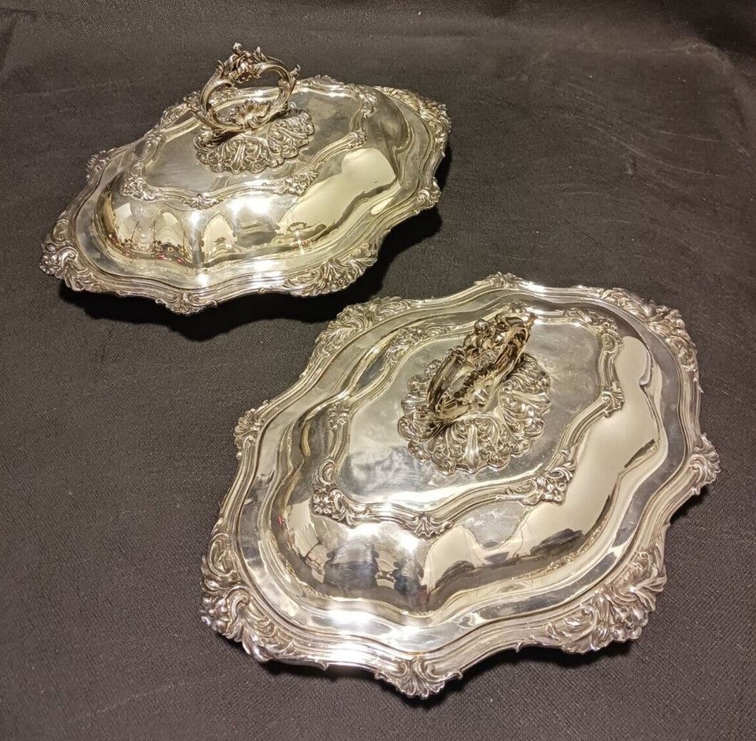 A Pair of B.P Sheffield Reproduction On Copper SILVER PLATE SERVER