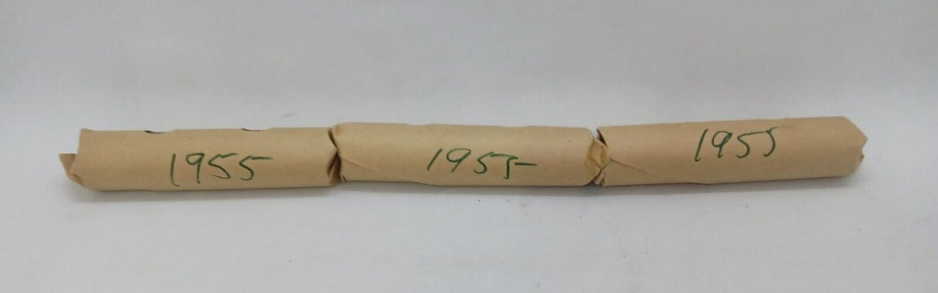 1955 Canadian Pennies (50 coins per roll) 3 rolls