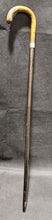 Load image into Gallery viewer, Wooden Cane / Walking Stick - Carved Handle - Silver Tone Collar
