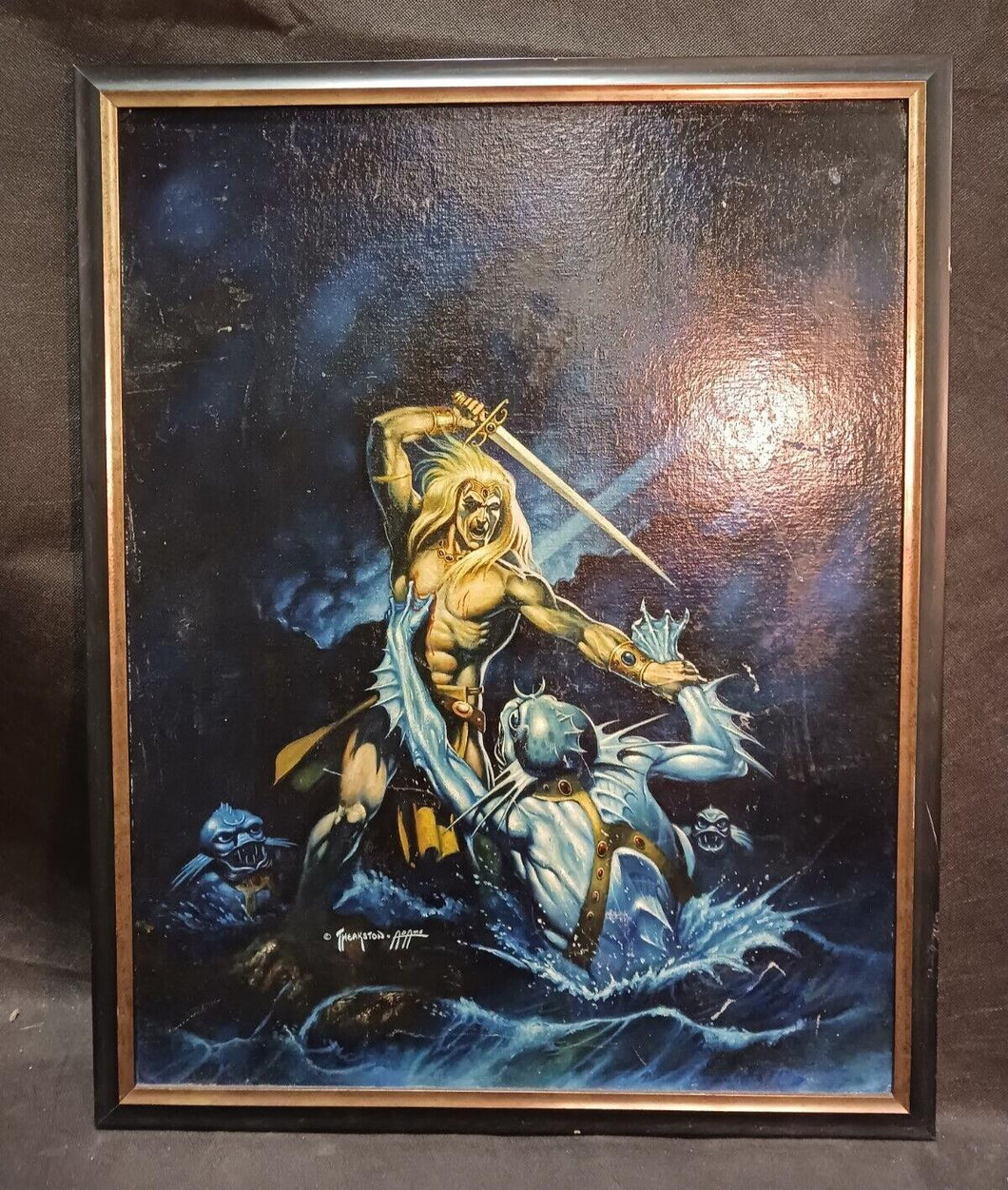 1970's Sword Sorcery Book Oil Painting, Cover by Neal Addams & Greg Theakston