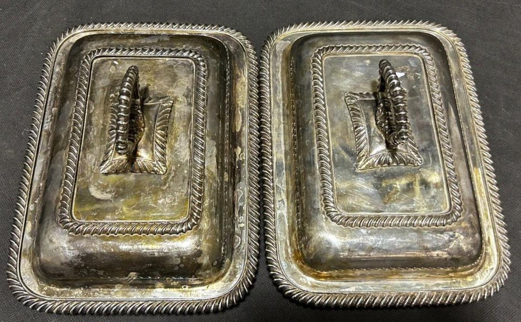 Birks And Ellis England Regency Silver-plated Serving Tray with lid x 2