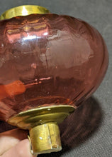 Load image into Gallery viewer, Vintage Cranberry Glass Oil Lamp Font
