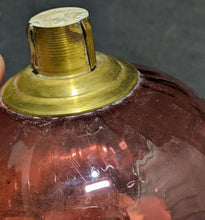 Load image into Gallery viewer, Vintage Cranberry Glass Oil Lamp Font
