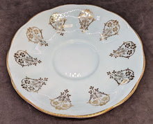 Load image into Gallery viewer, Vintage Queen Anne Bone China Tea Cup &amp; Saucer - Teal Blue &amp; Gold Detail
