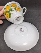 Load image into Gallery viewer, Vintage Royal Vale Bone China Tea Cup &amp; Saucer - Yellow Roses
