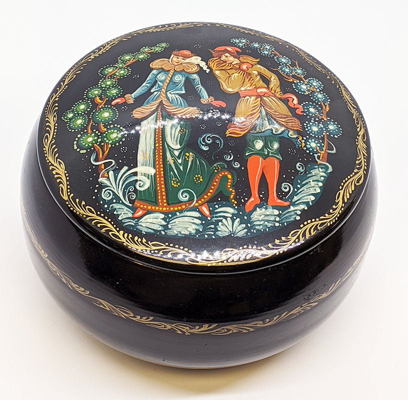 Vintage Metal Russian Hand Painted Bowl