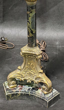 Load image into Gallery viewer, Pair of Brass / Marble Look Base Lamps
