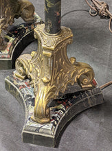 Load image into Gallery viewer, Pair of Brass / Marble Look Base Lamps
