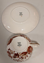 Load image into Gallery viewer, Spode Copeland - Indian Tree, Orange Rust -Tea Cup &amp; Saucer
