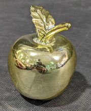 Load image into Gallery viewer, Heavy MCM Brass Apple Paperweight - 2 3/4&quot; x 3 1/2&quot;
