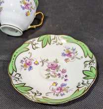 Load image into Gallery viewer, Birks Ellis Ryrie Toronto Demitasse Cup &amp; Saucer - Green &amp; Flowers
