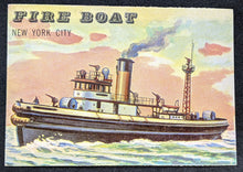 Load image into Gallery viewer, 1955 Topps Rails &amp; Sails, Fire Boat Card # 187, Short Print
