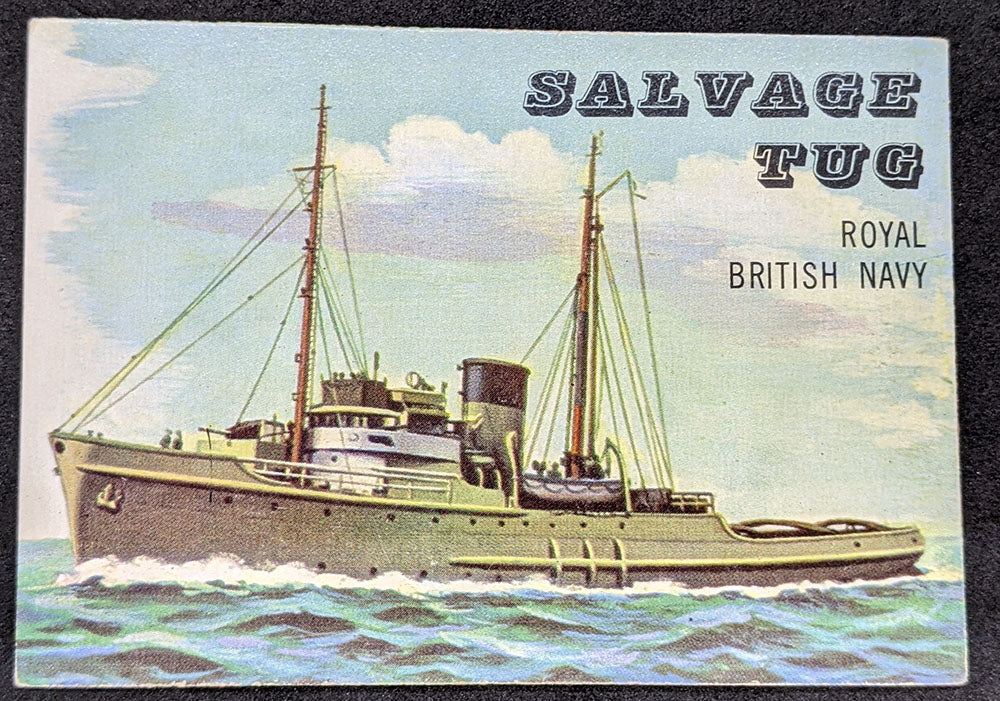 1955 Topps Rails & Sails, Salvage Tug Card # 186, Short Print