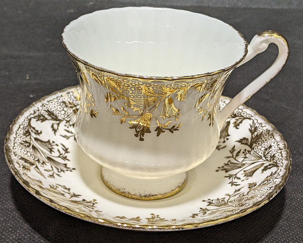 Paragon Fine Bone China Teacup & Saucer - White & Gold