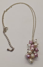 Load image into Gallery viewer, Sterling Silver Cream &amp; Pink Grape Pearl Bead Pendant Necklace
